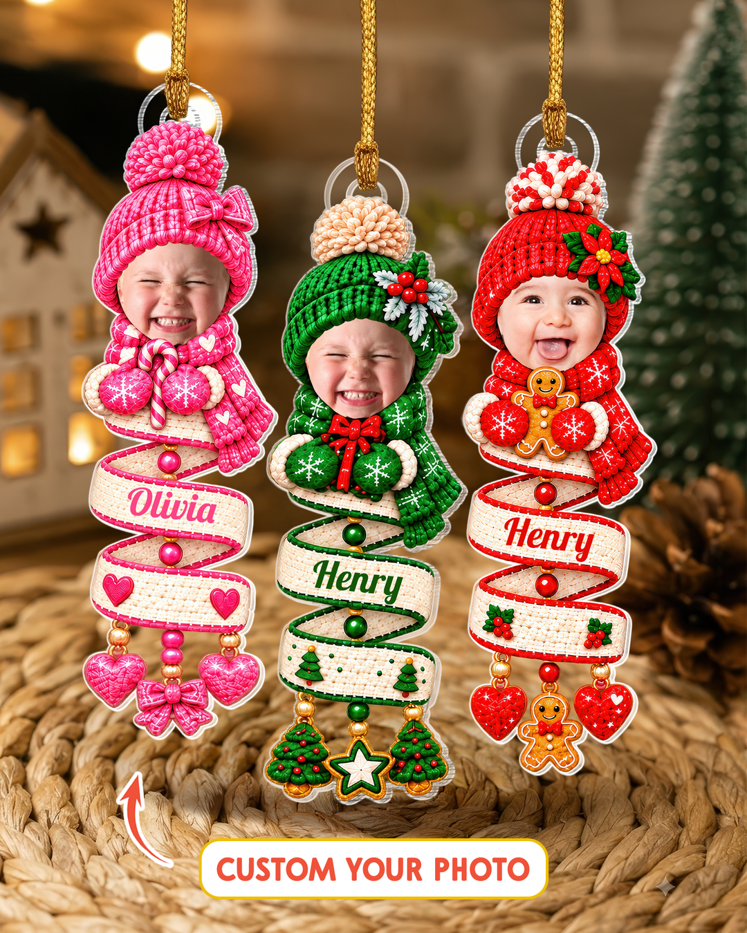Baby Custom Photo Spiral Acrylic Ornament