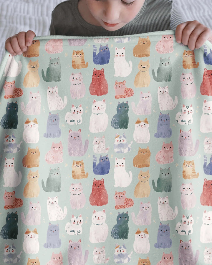 Manta de bambú a juego para la familia Enchanted Happy Kitty