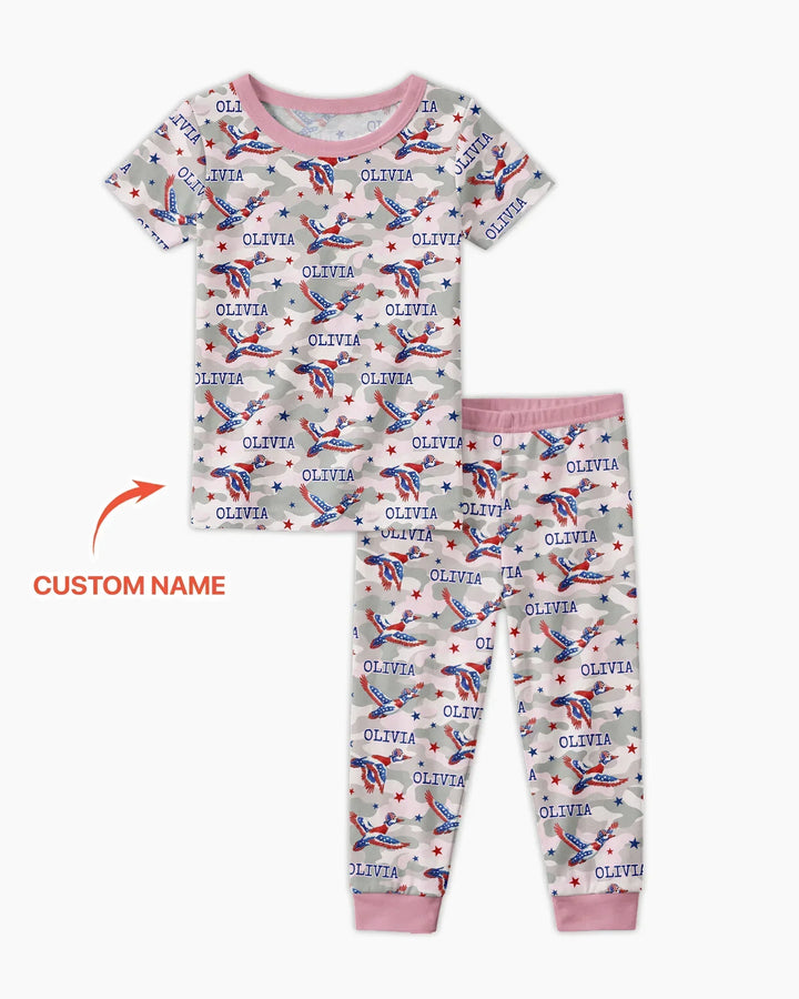Zweiteiliges, kurzärmliges Pyjama-Set mit Marienkäfern