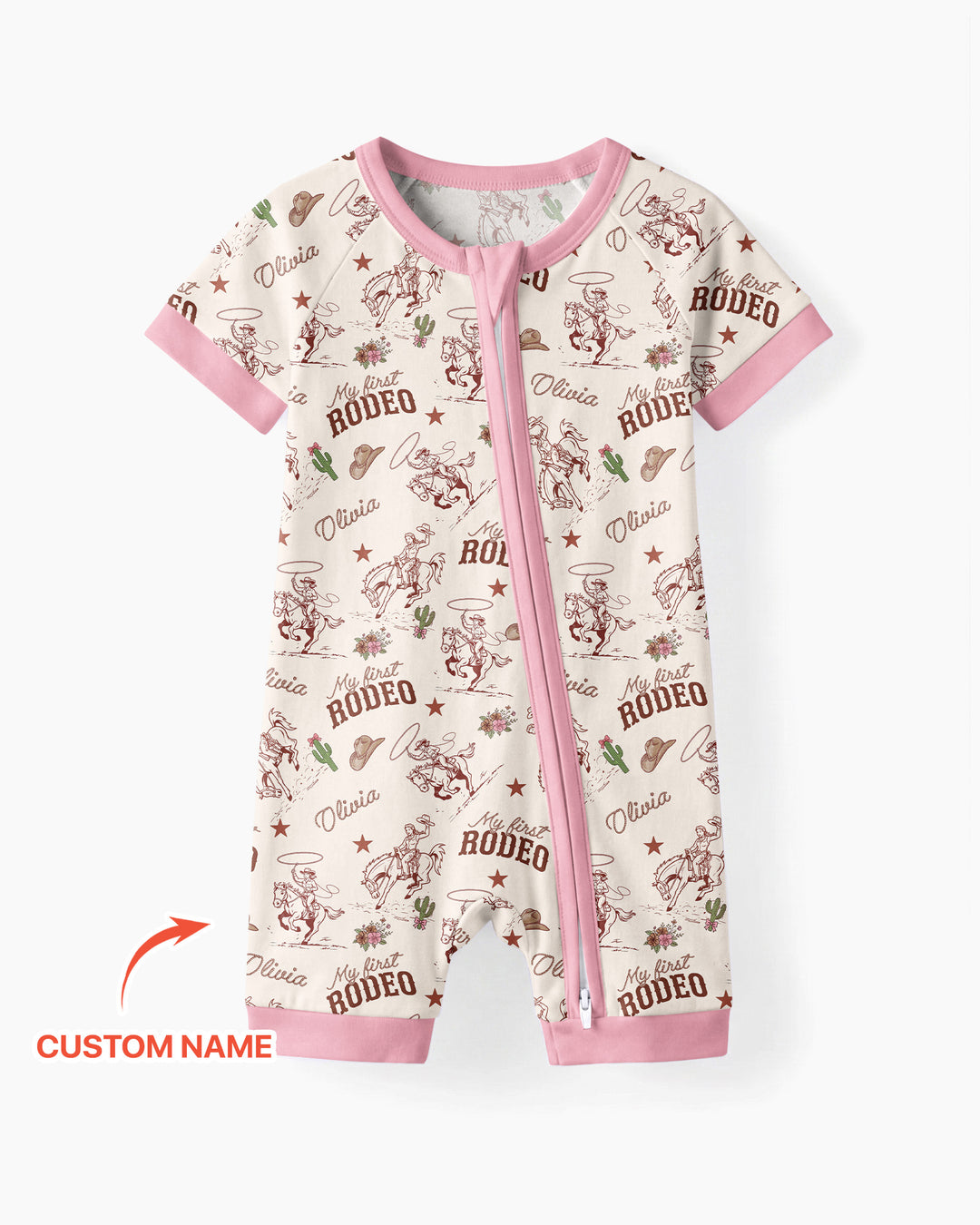 Plantilla PERSONALIZADA de Bambú Pijama Corto con Cremallera