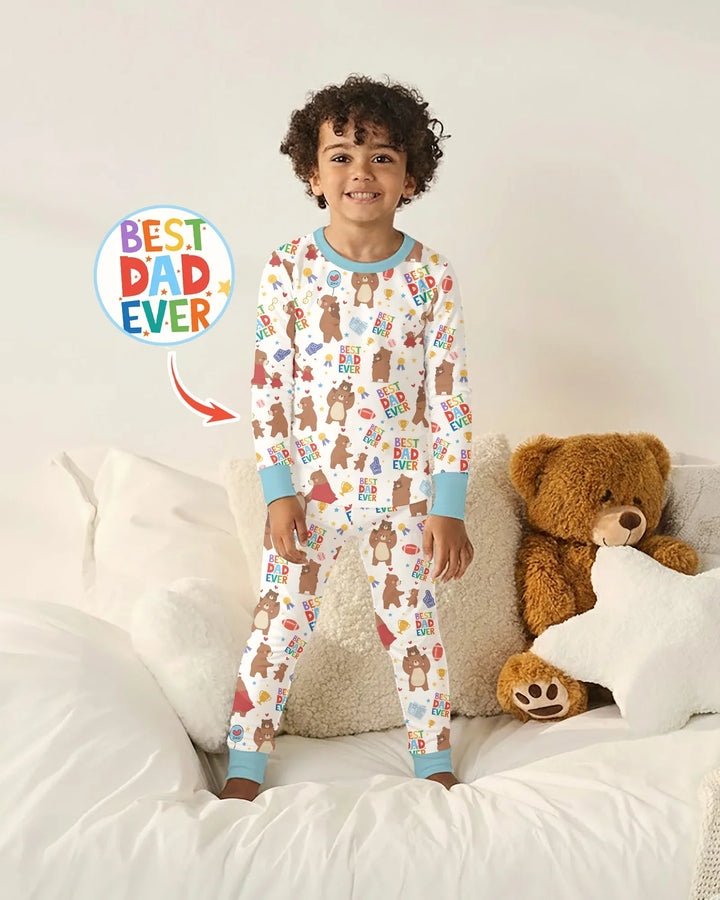 Best Daddy Bear Ever Family Matching Bamboo Two Piece Long Sleeve Pajama Set