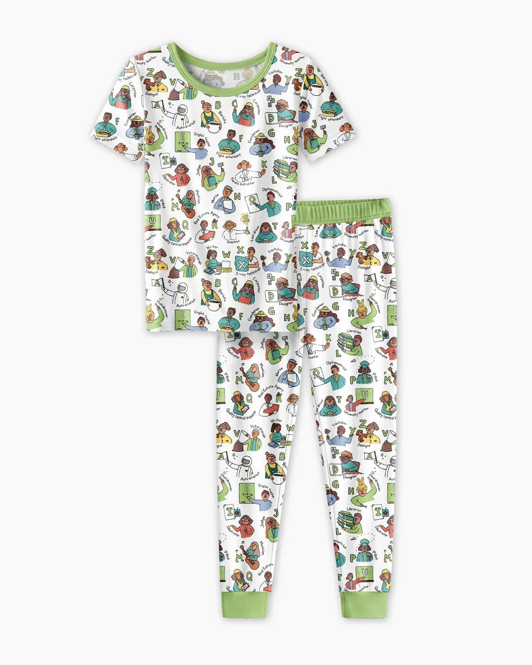 Conjunto de pijama de dos piezas de manga corta de bambú