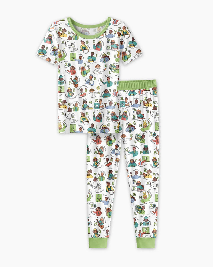 Conjunto de pijama de dos piezas de manga corta de bambú