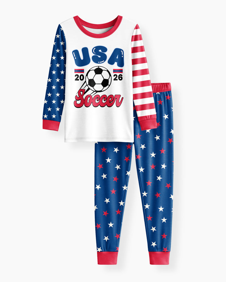 USA Soccer Cup Bamboo Two Piece Long Sleeve Pajama Set