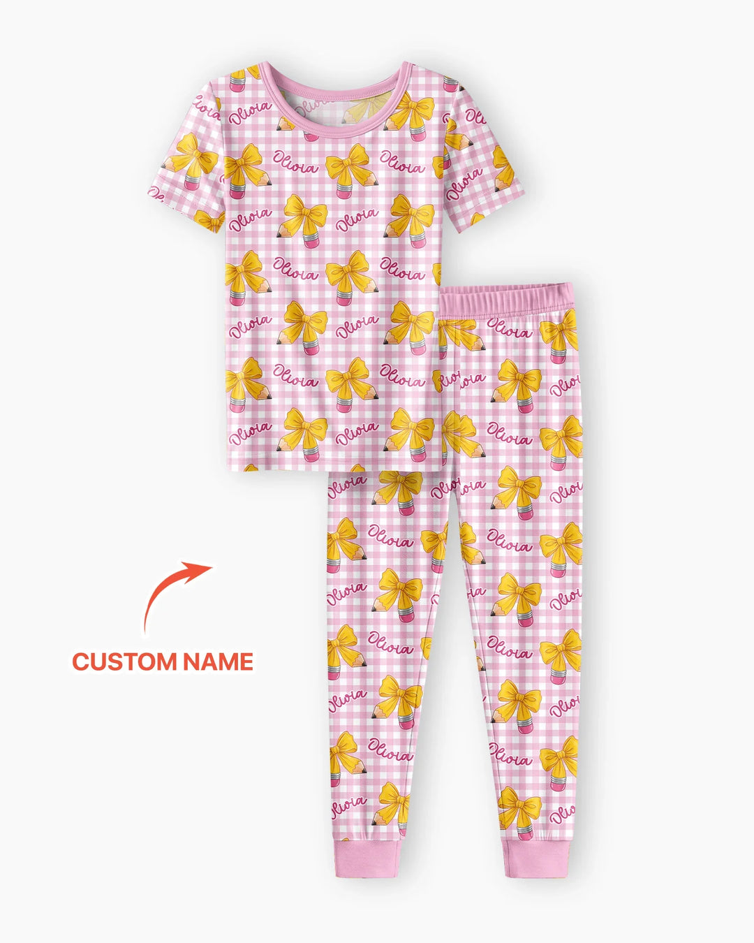 Coquette Back To School Bamboo Two Piece Short Sleeve Pajama Set