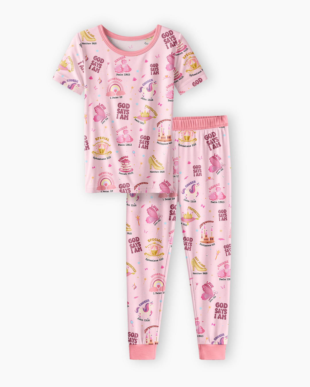 God Says I Am Girl Bamboo Two Piece Short Sleeve Pajama Set