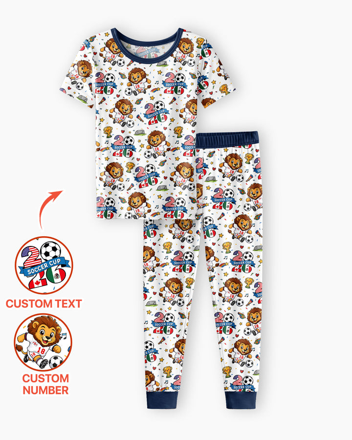 Conjunto de pijama de dos piezas de bambú de manga corta, plantilla personalizada