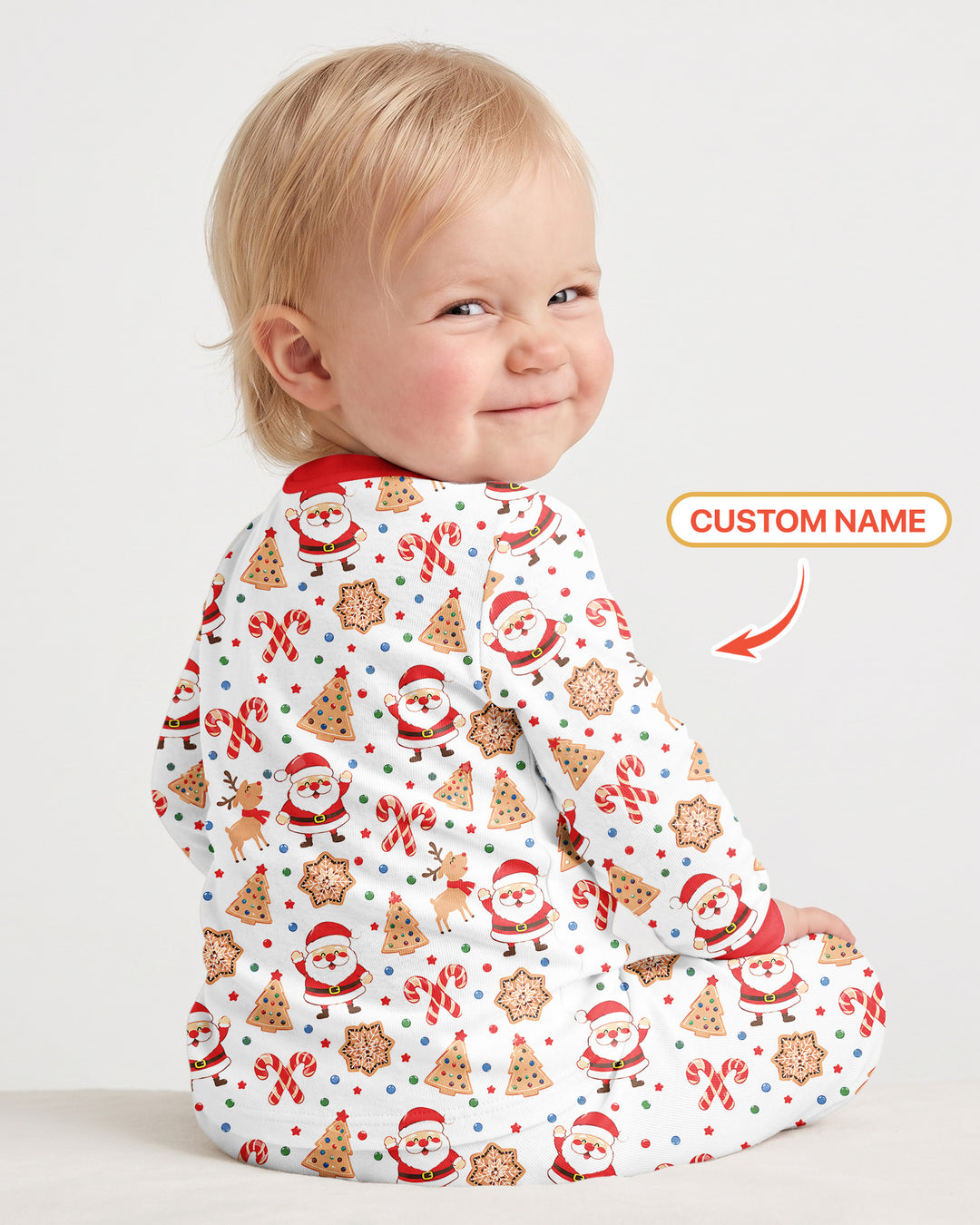 Custom Name The Baby Who Stole Christmas Bamboo Two Piece Long Sleeve Pajama Set