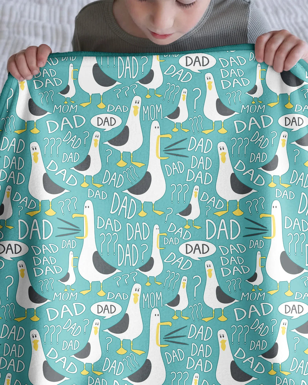 Funny Seagull DAD Bamboo Blanket