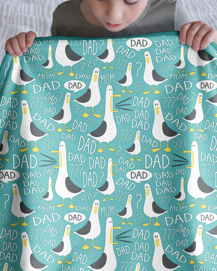 Funny Seagull DAD Bamboo Blanket