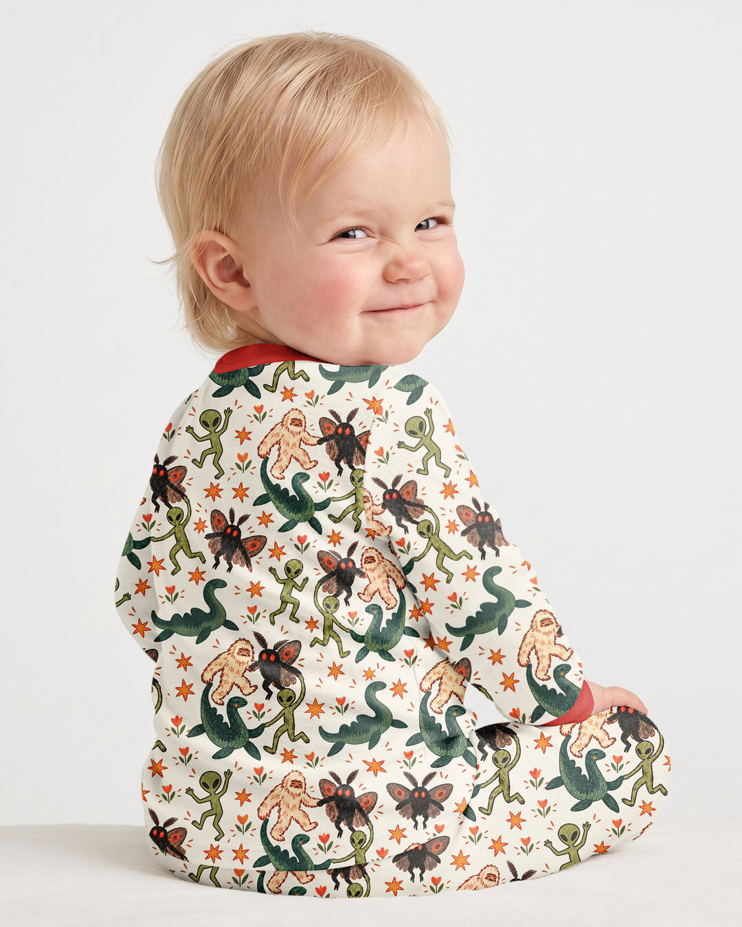 Dancing Cryptids Bamboo Two Piece Long Sleeve Pajama Set