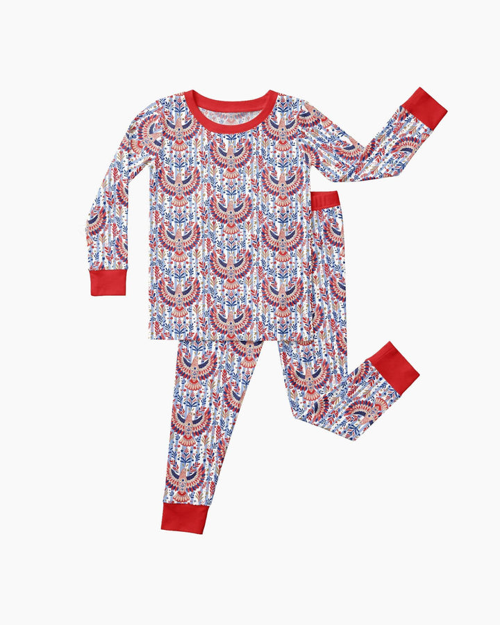 Patriotic Eagle Bamboo Two Piece Long Sleeve Pajama Set