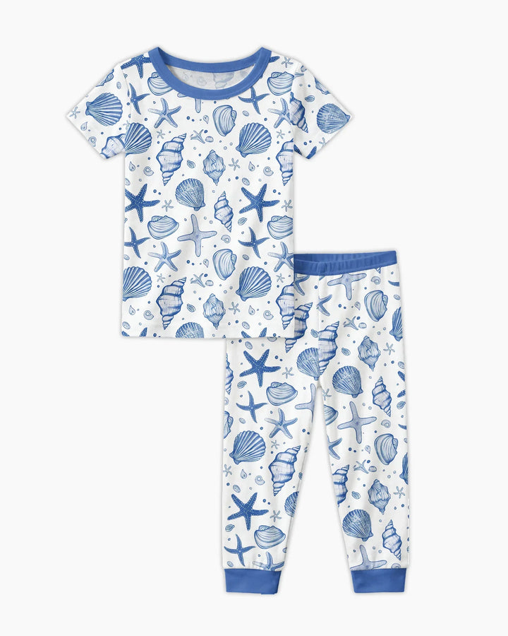 Coastal Charm Family Matching Bamboo Two Piece Short Sleeve Pajama Set