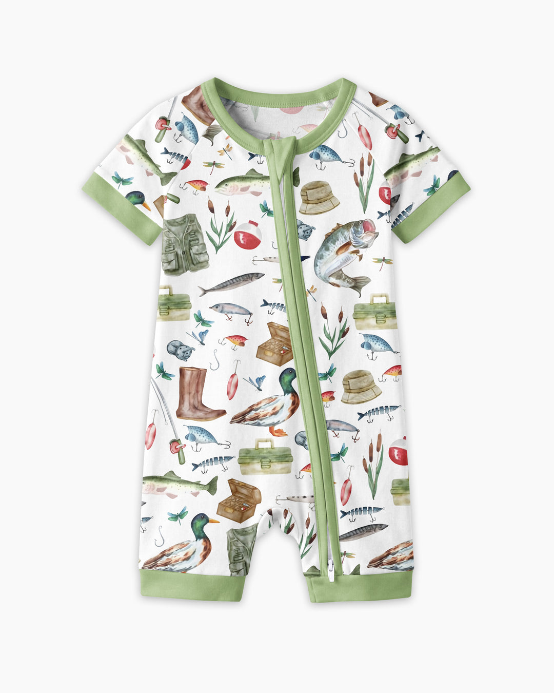 Daddy's Fishing Buddy Daddy& Me Matching Bamboo Shorty Zippy