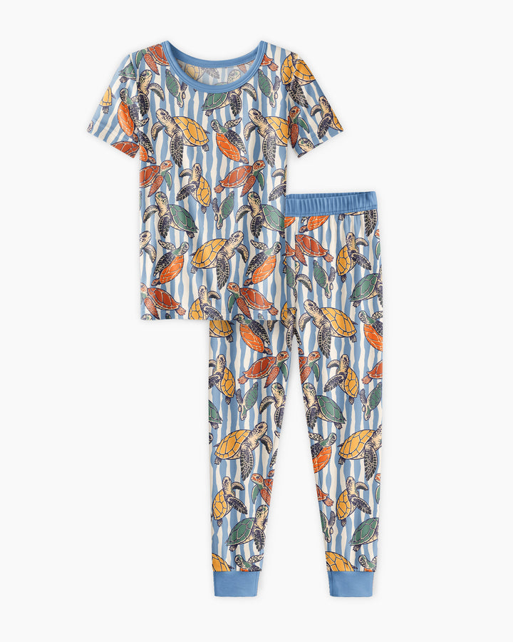 Turtle Bay Family Matching Bamboo Two Piece Short Sleeve Pajama Set