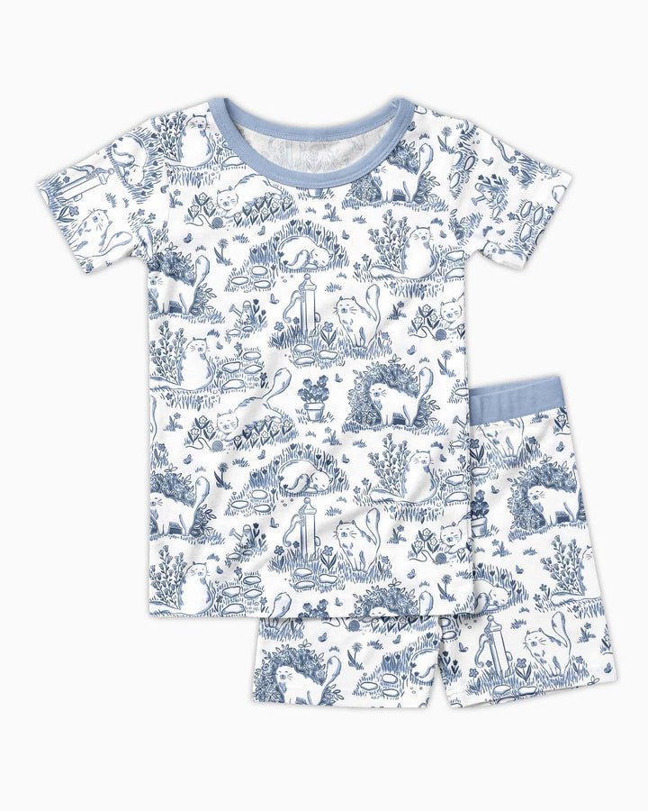 Template Zweiteiliges Pyjama-Set mit kurzen Ärmeln und Shorts