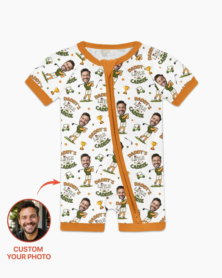 Custom Photo Daddy's Little Caddie Daddy & Me Matching Bamboo Shorty Zippy