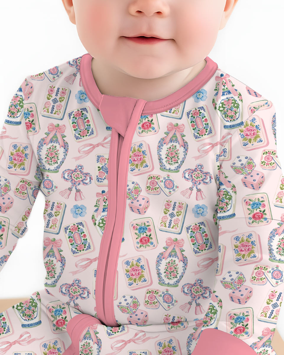 Chinoiserie Mahjong Mommy & Me Matching Bamboo Convertible Zippy