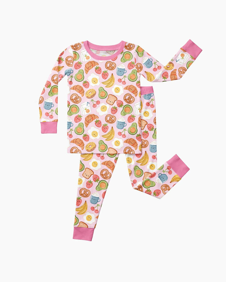 Zweiteiliges Langarm-Pyjama-Set mit Sommerfrüchten