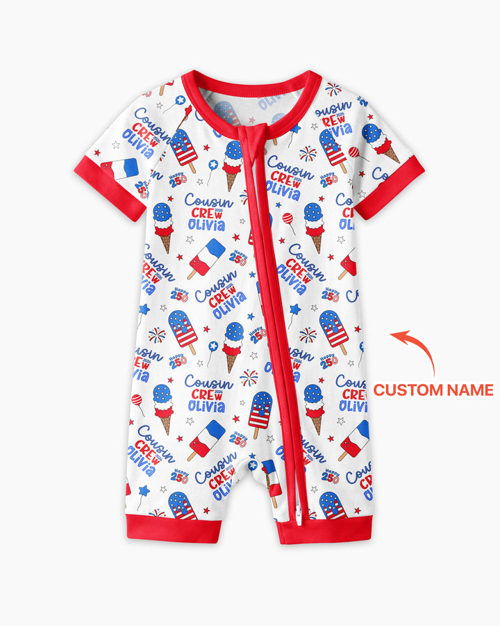 Plantilla PERSONALIZADA de Bambú Pijama Corto con Cremallera
