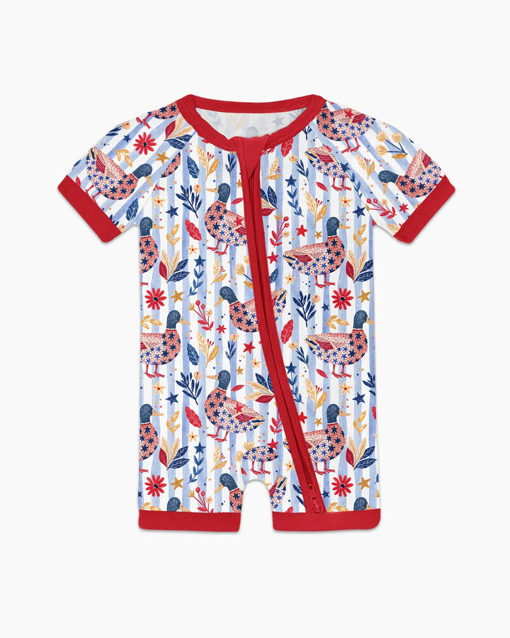 Patriotic Mallard Duck Bamboo Shorty Zippy