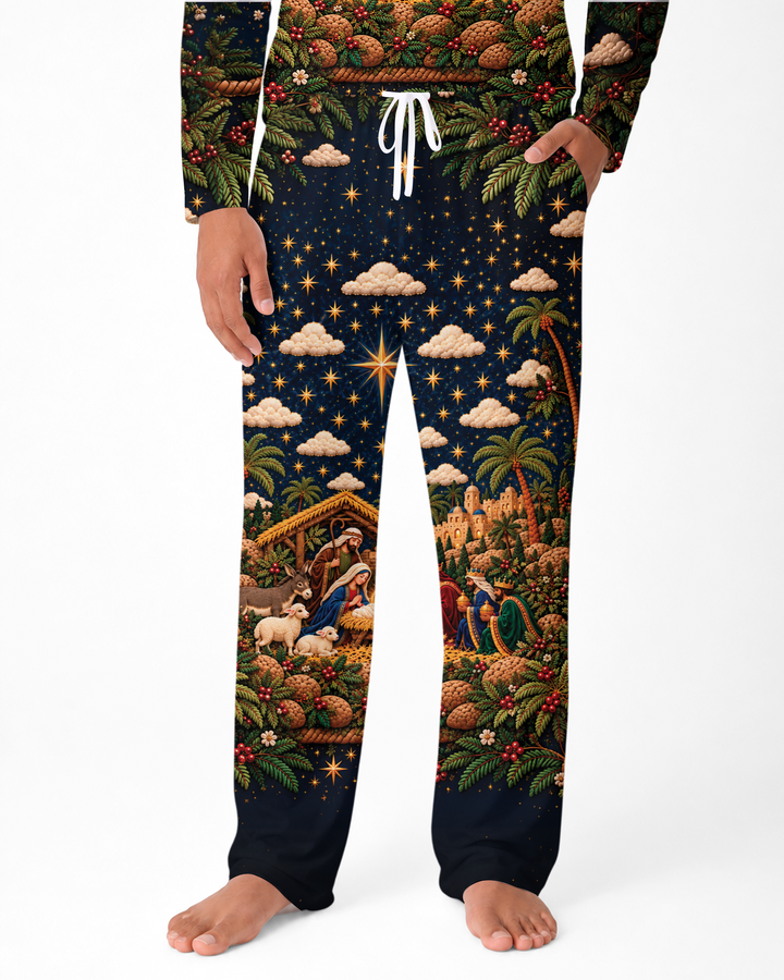 O Holy Night Family Matching Bamboo Men's Pajama Set
