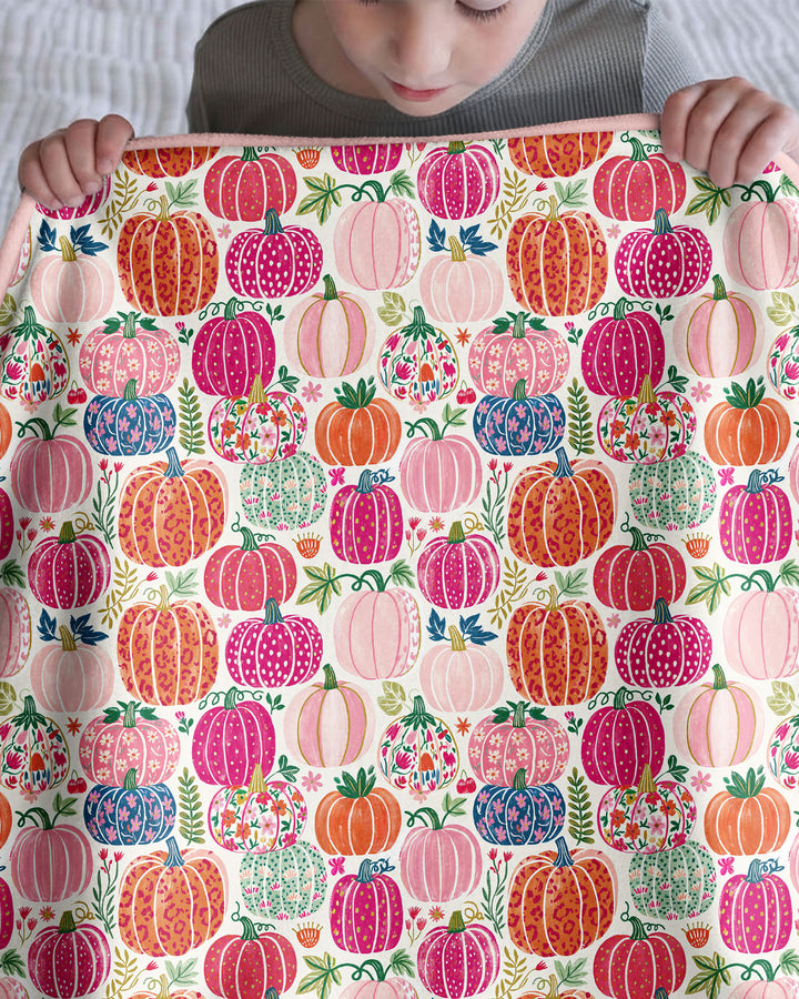 Pumpkin & Bloom Bamboo Blanket