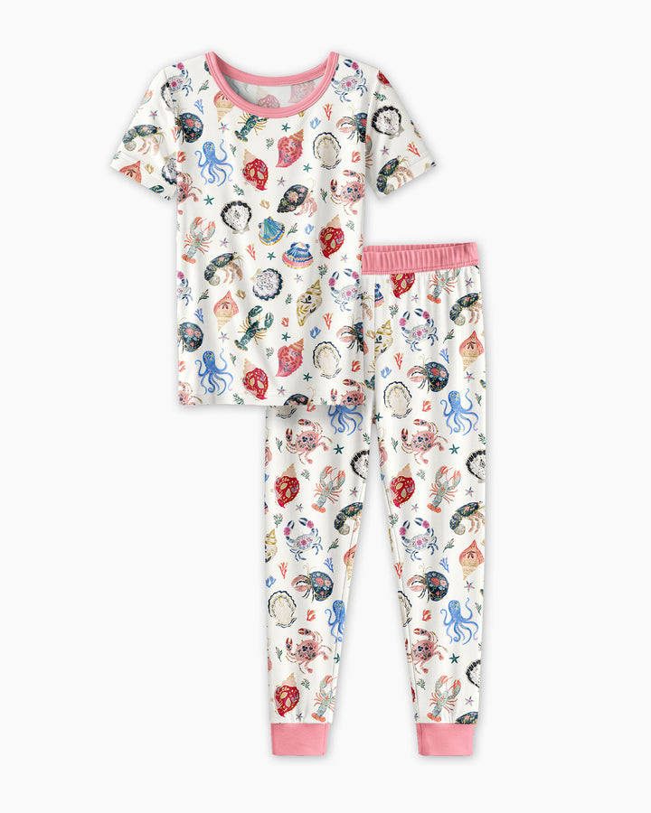 Preppy Coastal Bamboo Two Piece Short Sleeve Pajama Set