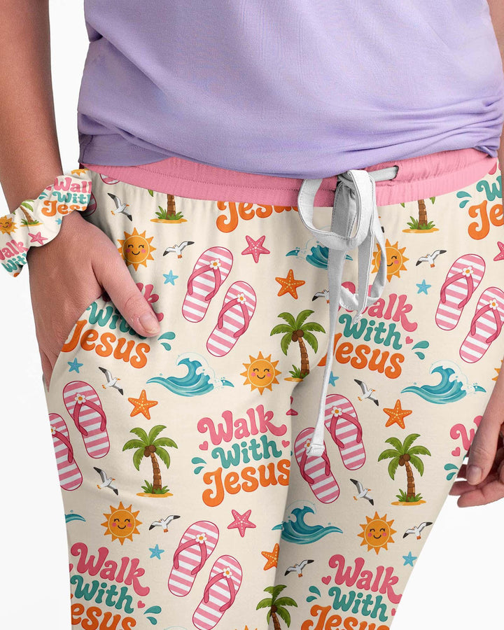 Groovy Summer Walk With Jesus Bamboo Women Pajama Set