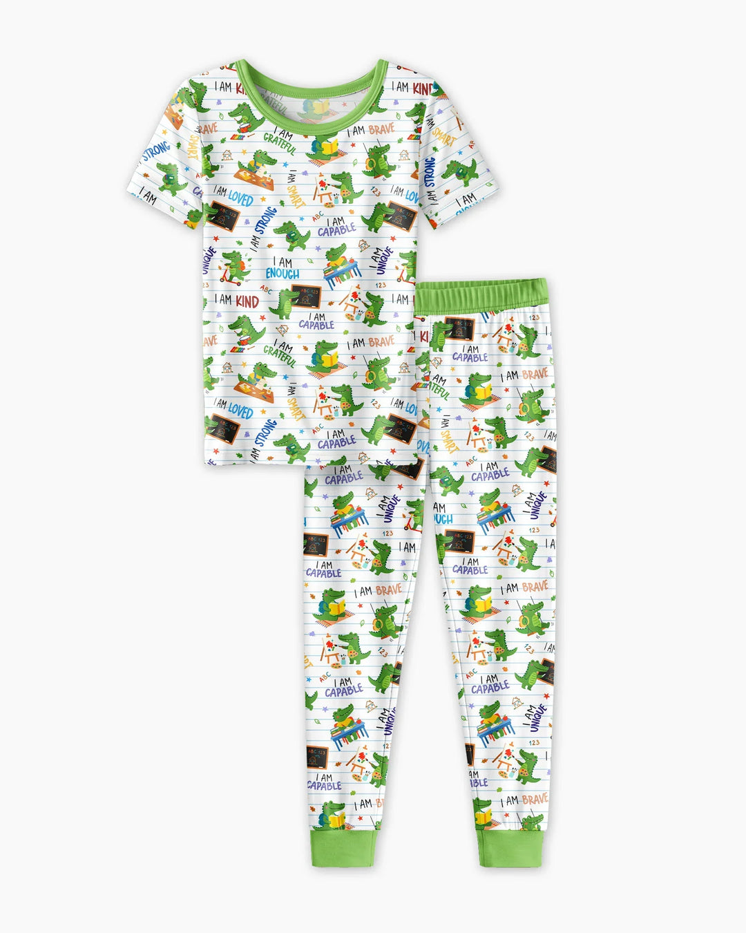Brave Gator Days Bamboo Two Piece Short Sleeve Pajama Set