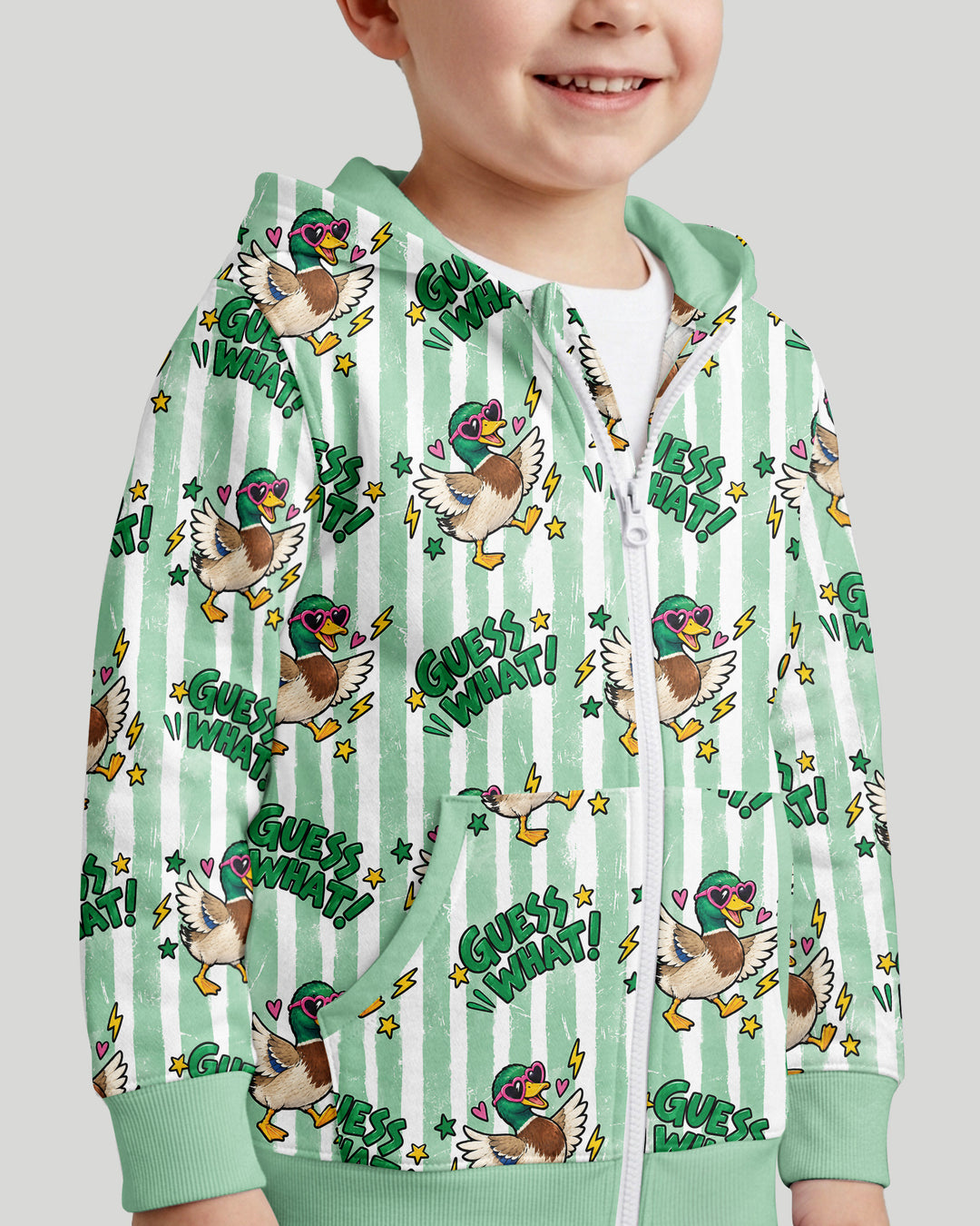 Guess What Mallard Butt Bamboo Zip Hoodie