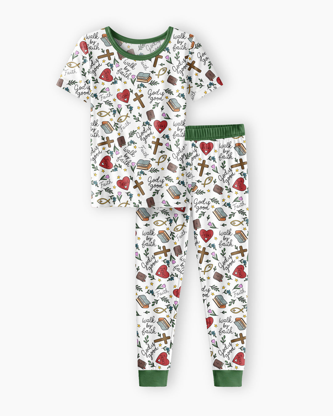 Conjunto de pijama de dos piezas de manga corta de bambú