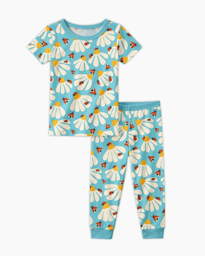 Pijama de dos piezas de bambú de manga corta Lucky Little Bug