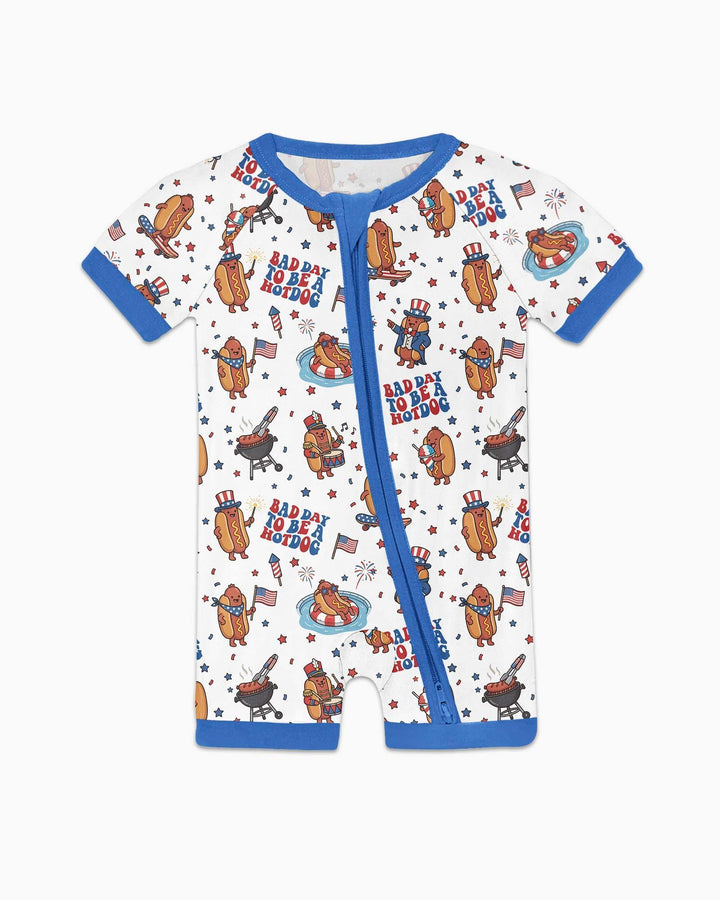 Hot Dog Patriotic Bamboo Shorty Zippy