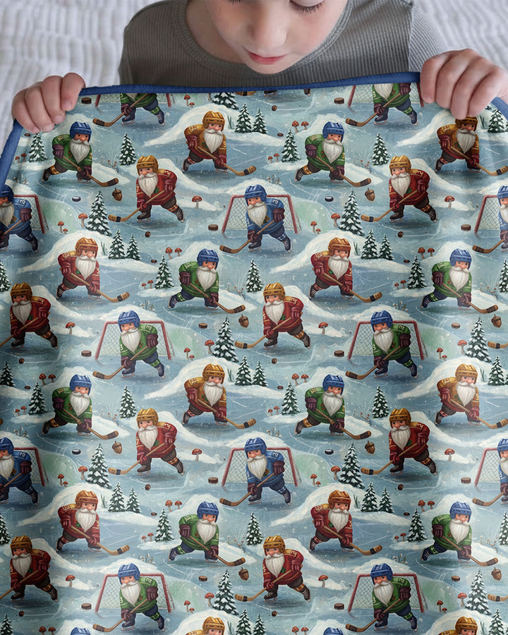 Hockey Gnomes on Ice Bamboo Blanket