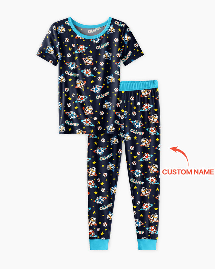 Zweiteiliges, kurzärmliges Pyjama-Set mit Marienkäfern