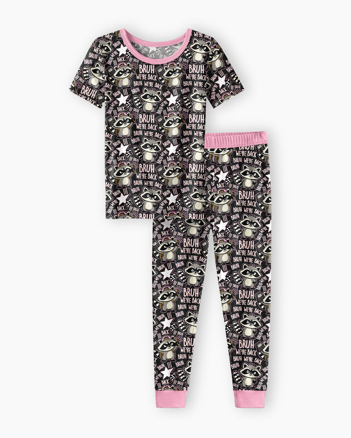 Conjunto de pijama de dos piezas de bambú con mangas cortas Hamsa Heart Guardians para la familia