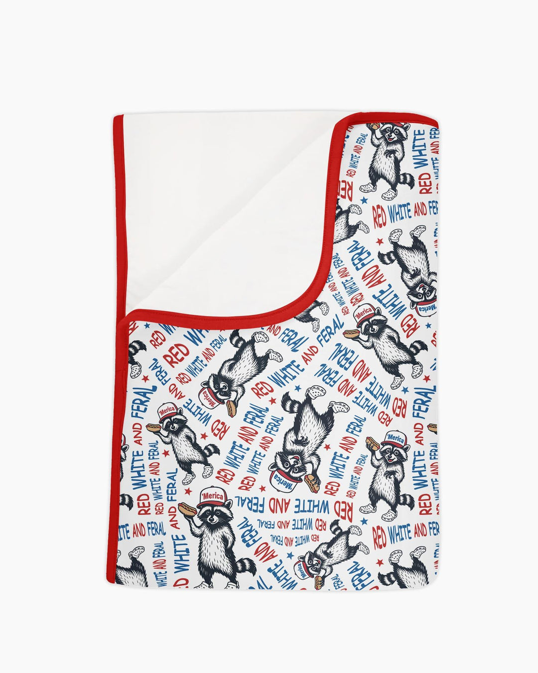 Red White and Feral Bamboo Blanket