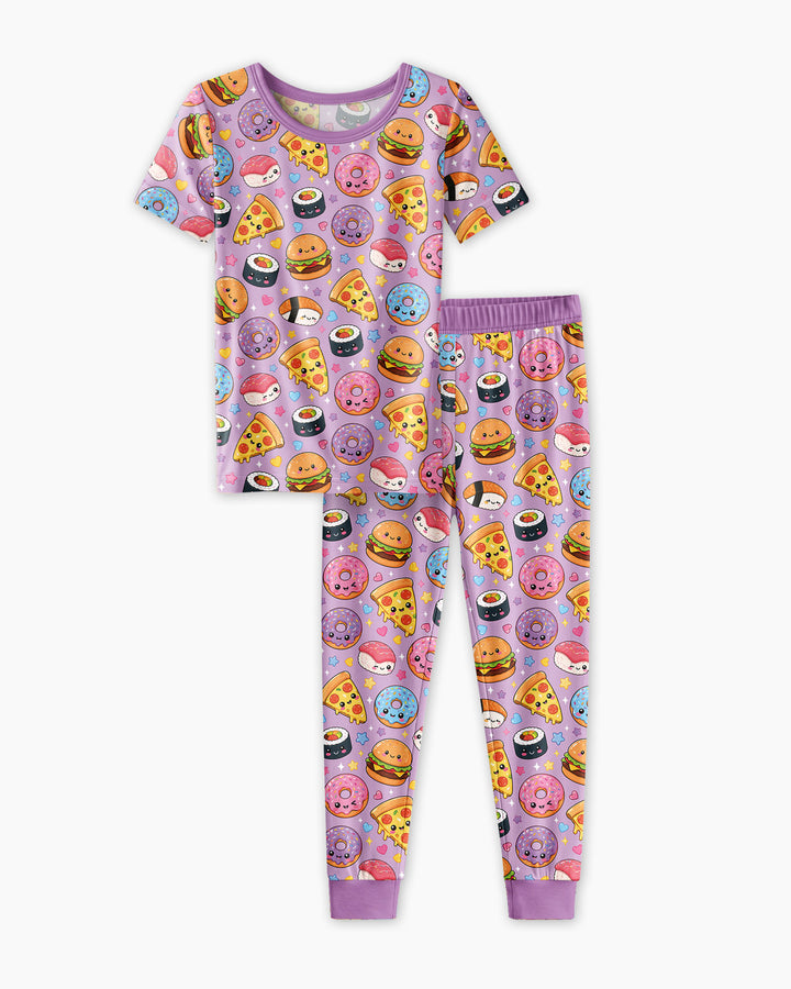 Conjunto de pijama de dos piezas de manga corta de bambú