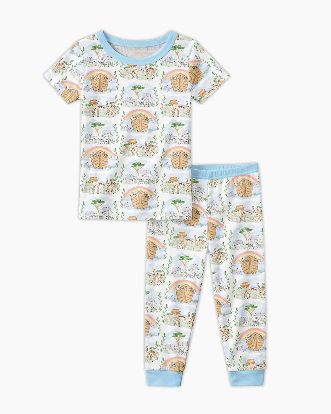 Noah And The Ark Bamboo Two Piece Short Sleeve Pajama Set