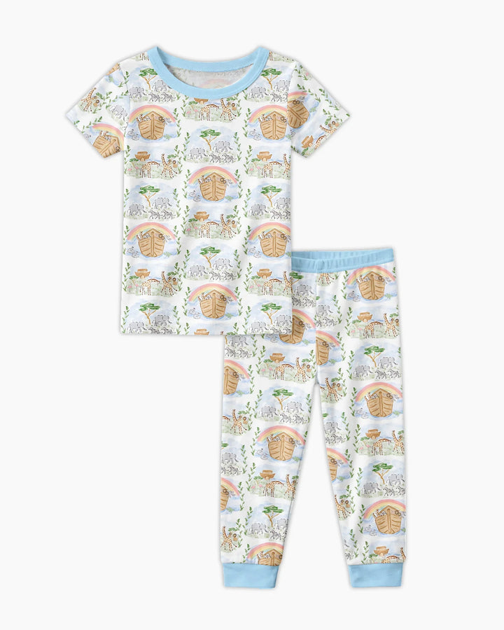 Noah And The Ark Bamboo Two Piece Short Sleeve Pajama Set