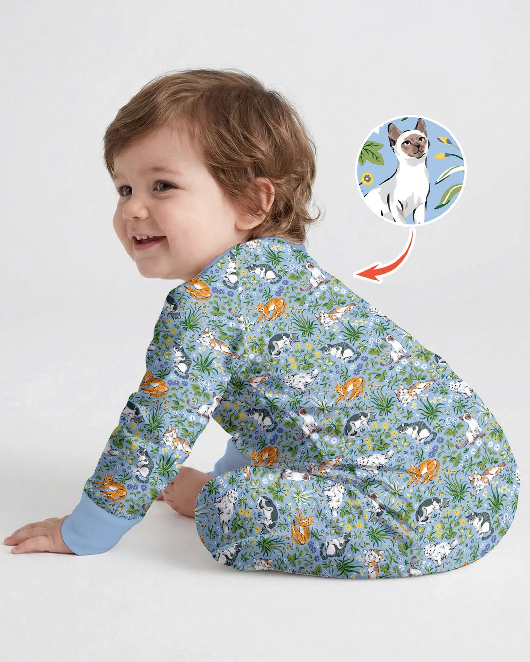 Gerippte Babykleidung mit individuellem Foto - Weich &amp; Skizzenhaft