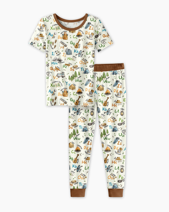Conjunto de pijama de dos piezas de manga corta de bambú