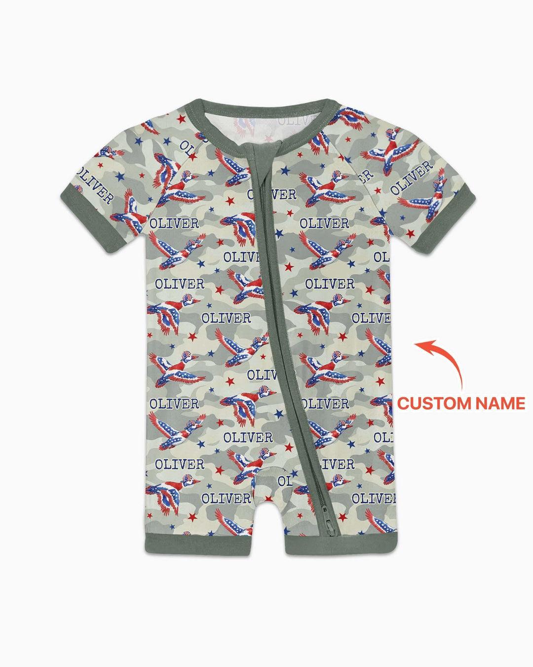 Plantilla PERSONALIZADA de Bambú Pijama Corto con Cremallera