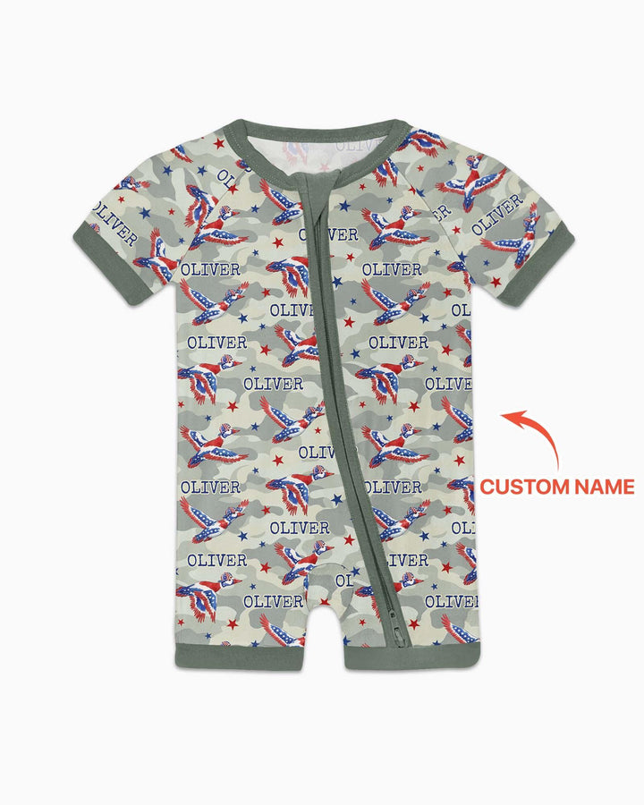 Plantilla PERSONALIZADA de Bambú Pijama Corto con Cremallera