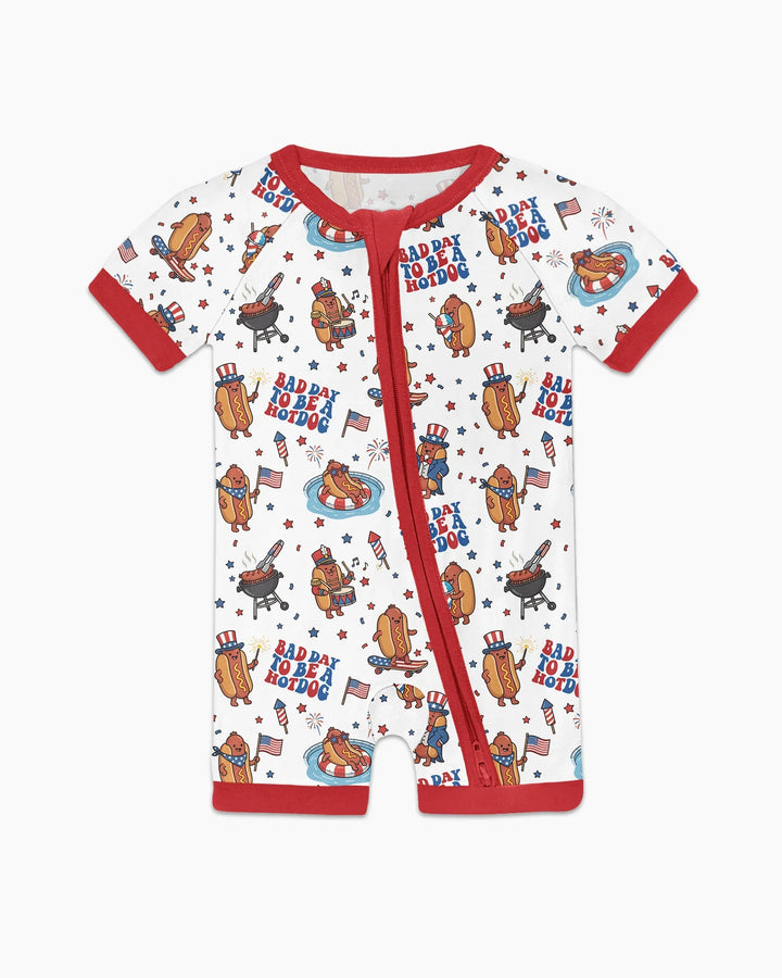 Hot Dog Patriotic Bamboo Shorty Zippy
