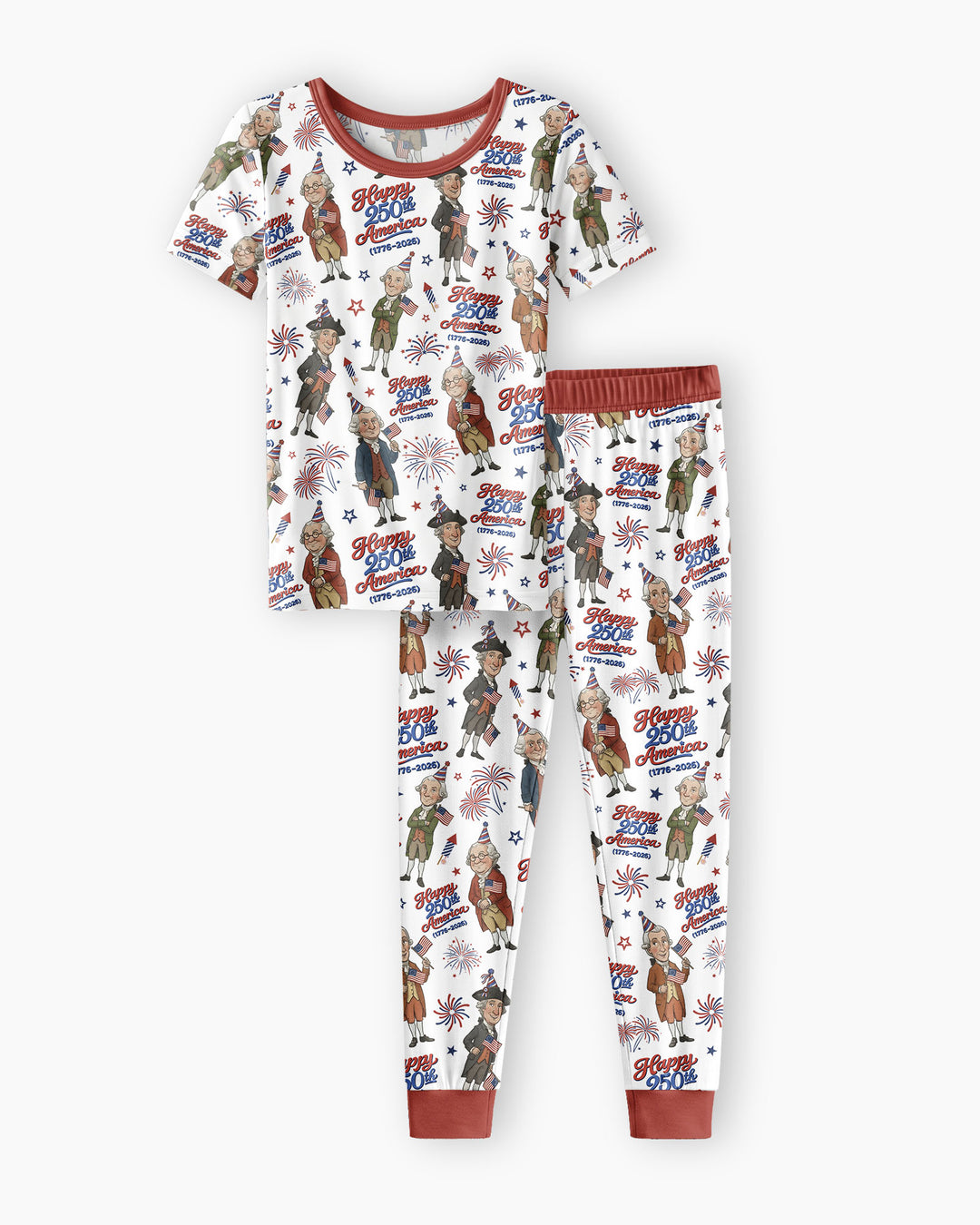Party Like It's 1776 Family Matching Bamboo Two Piece Short Sleeve Pajama Set