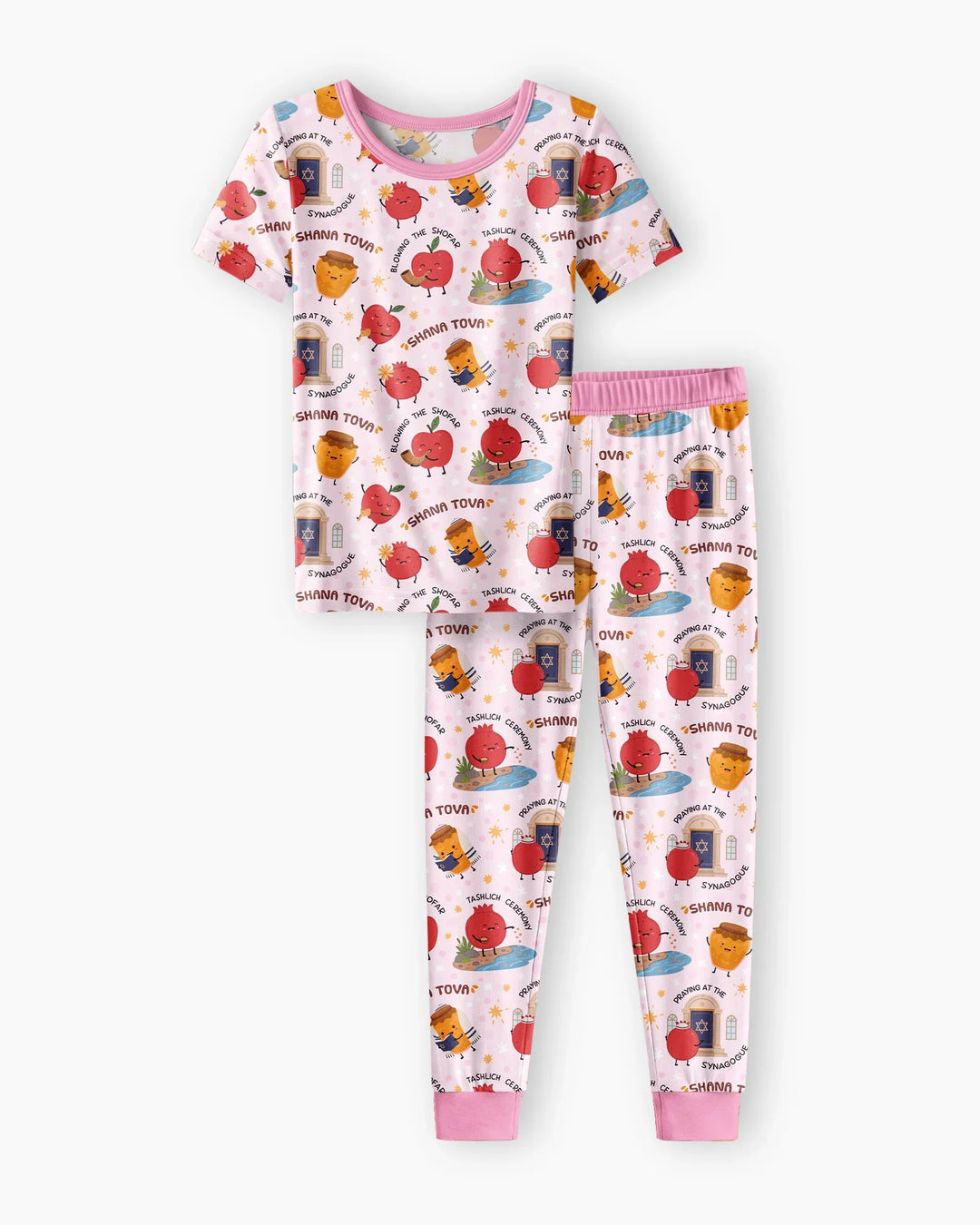 Sweet Sacred Moments Family Matching Bamboo Two Piece Short Sleeve Pajama Set