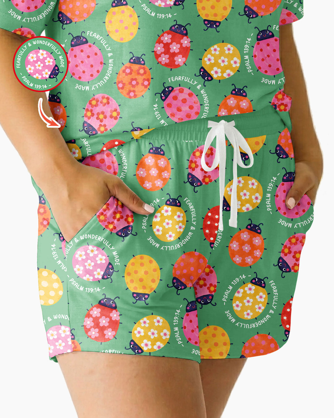 Fearfully & Wonderfully Made Bamboo Women Short Sleeve Short Pajama Set