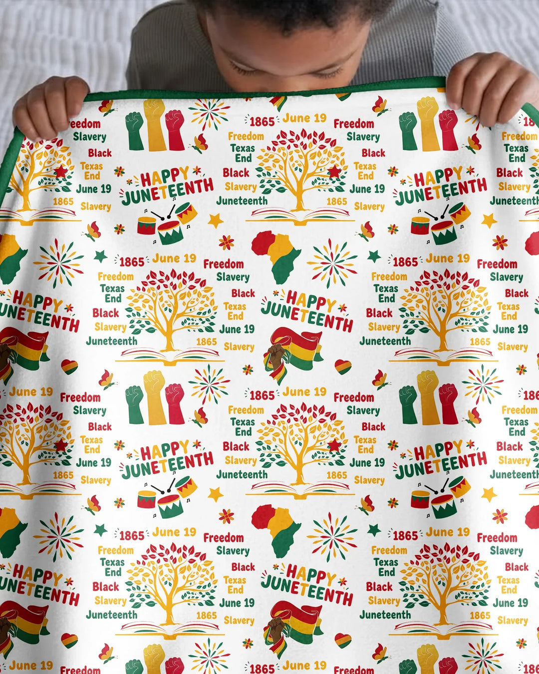 Happy Juneteenth Bamboo Blanket